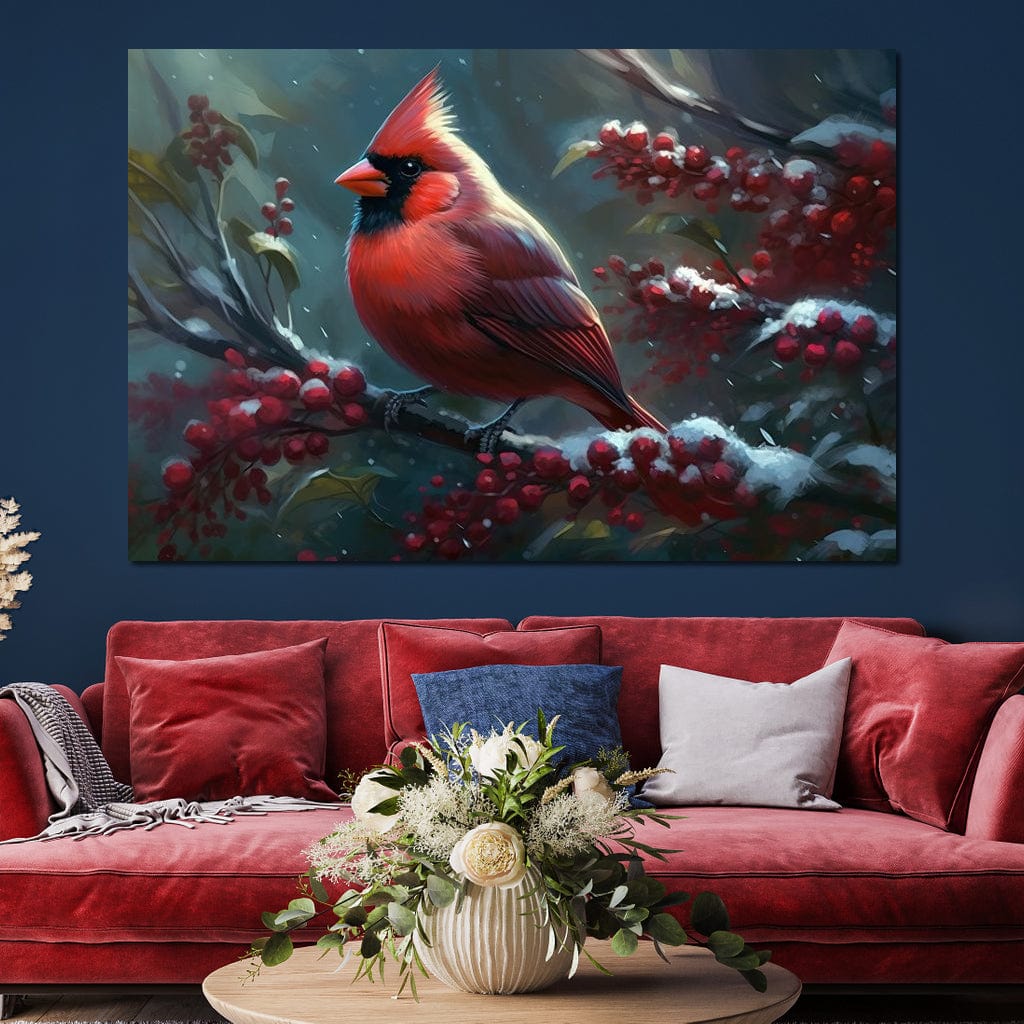 Winter Cardinal Canvas Wall Art