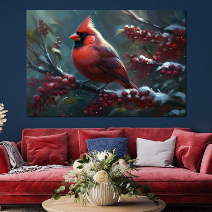Winter Cardinal Canvas Wall Art