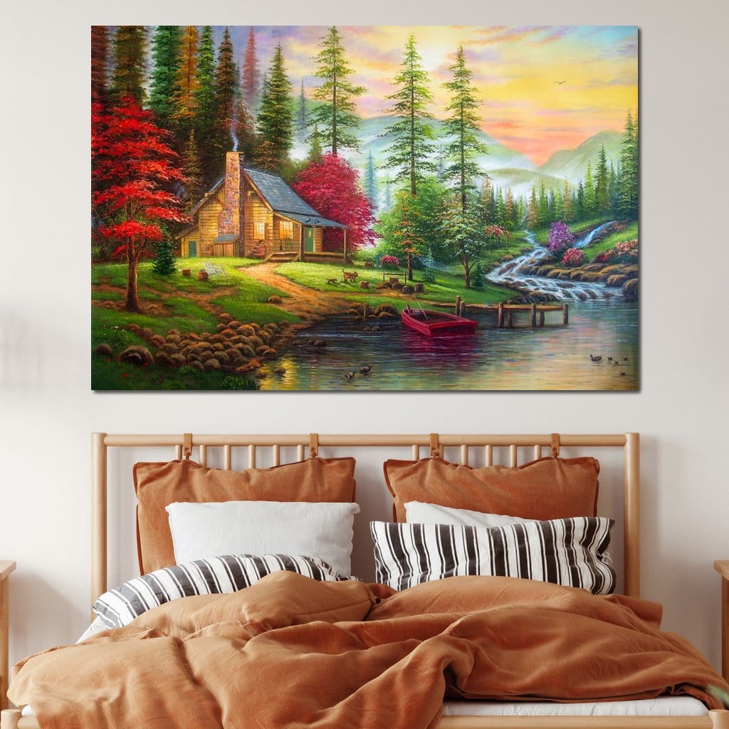 The House by the River Canvas Wall Art