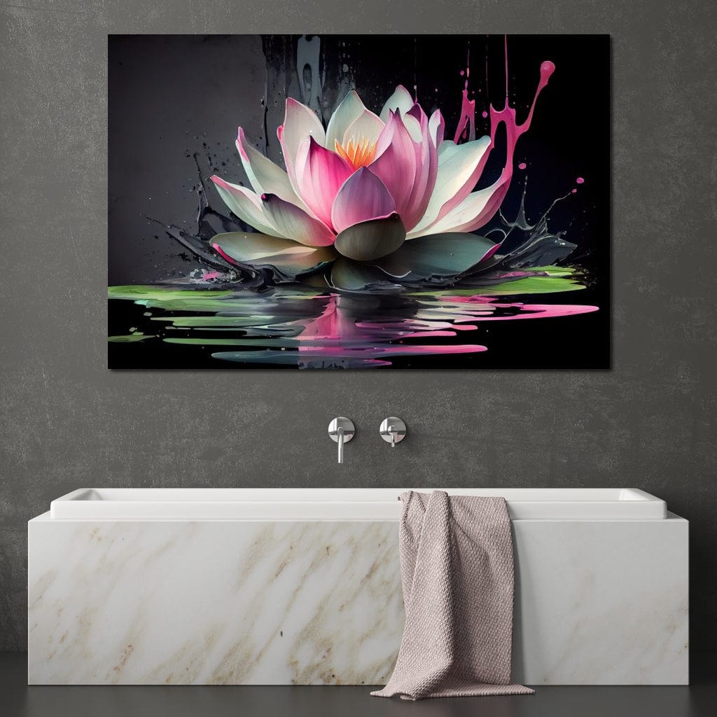 Watercolor Lotus Flower Canvas Wall Art