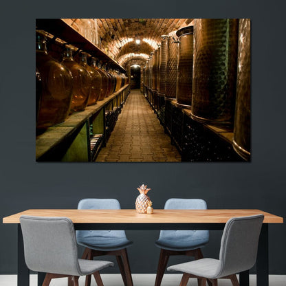 Wine Cellar Corridor Canvas Wall Art