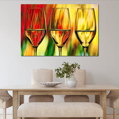 Multicolor Wine Glass Canvas Wall Art