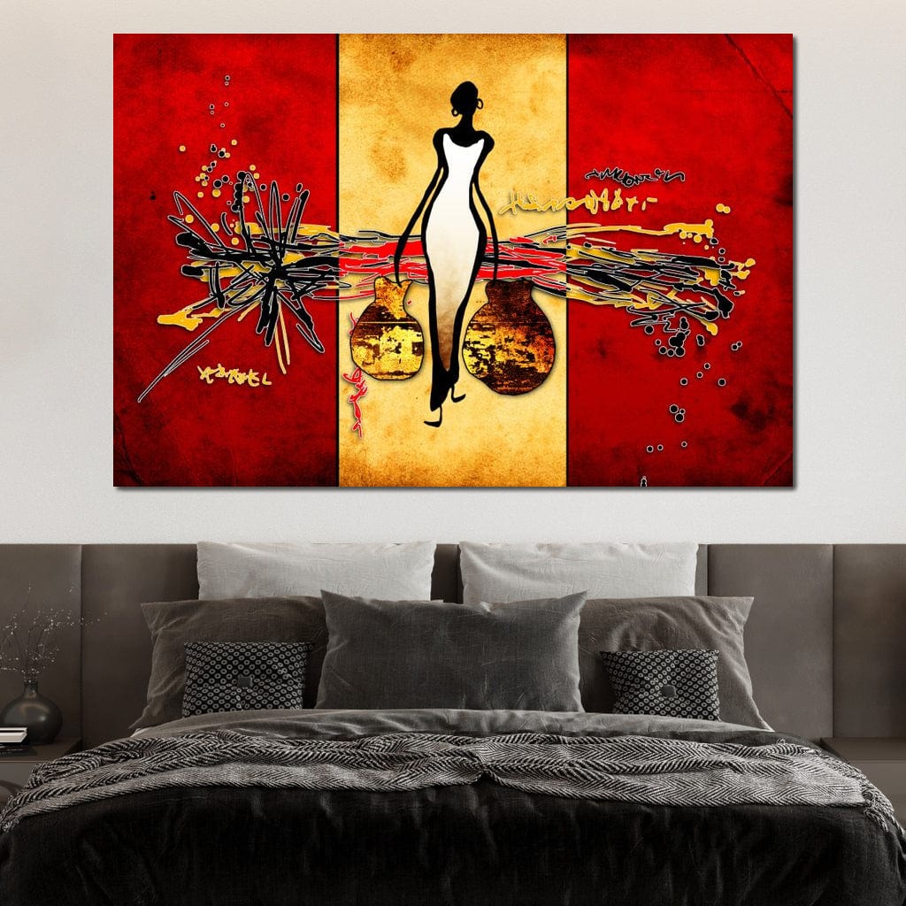 African Silhouette Canvas Wall Art