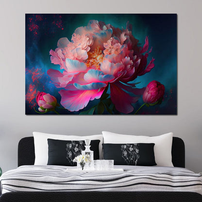 Peonie Flower 1 Canvas Wall Art