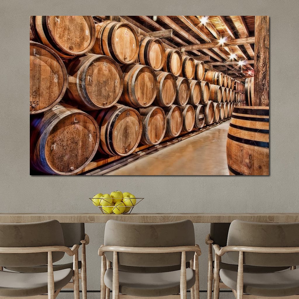 Oak Barrels Canvas Wall Art