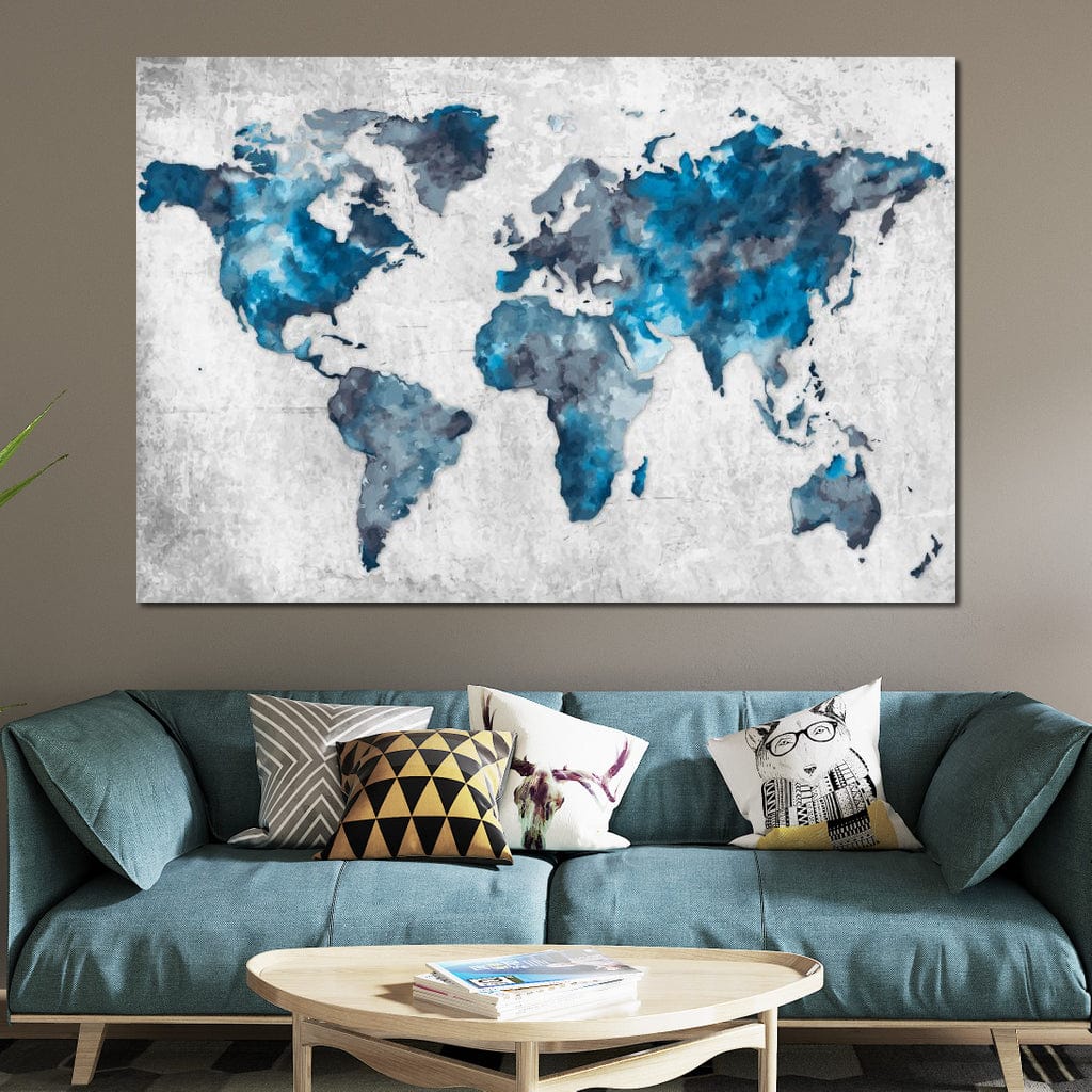 World Map 2 - Mateo Canvas Wall Art