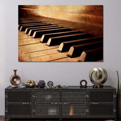 Vintage Piano Keys Canvas Wall Art