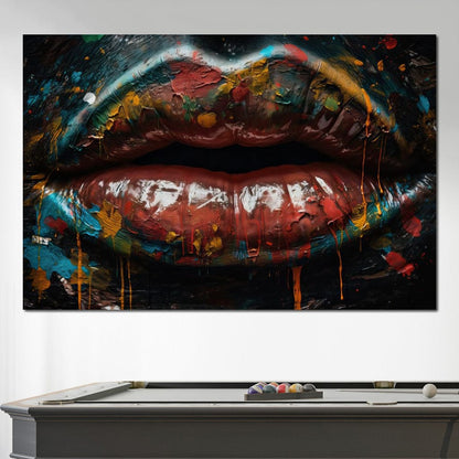 Sensual Women Lips Graffiti Canvas Wall Art