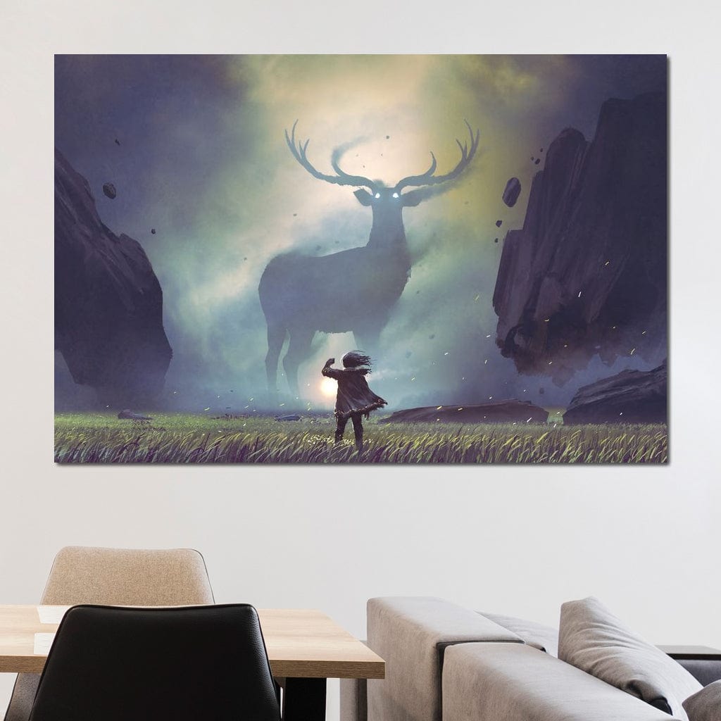 Spiritual Deer Canvas Wall Art