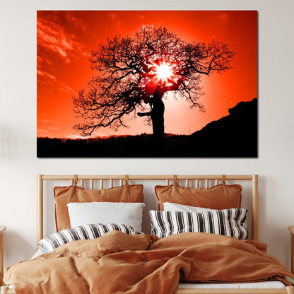 Red Dusk Canvas Wall Art