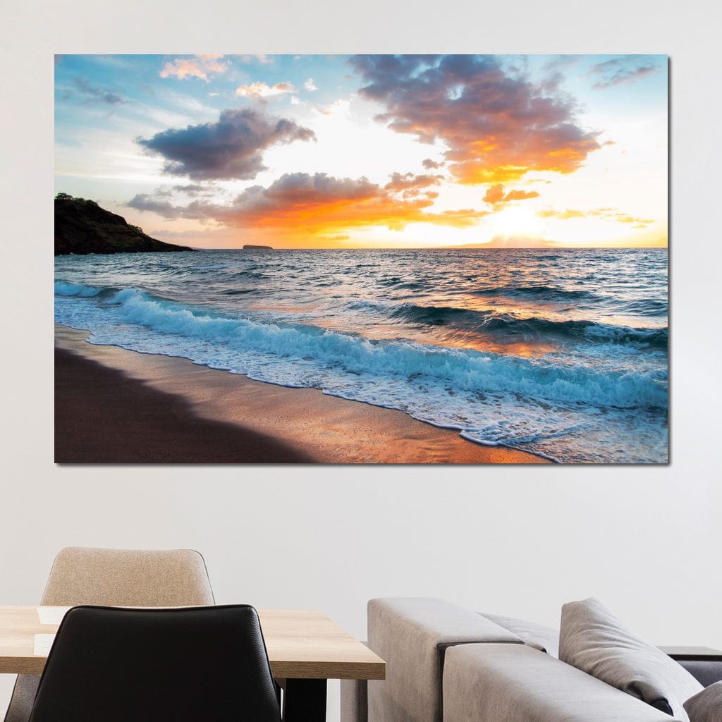 Maui Black Sand Beach Canvas Wall Art