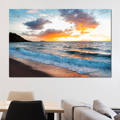 Maui Black Sand Beach Canvas Wall Art