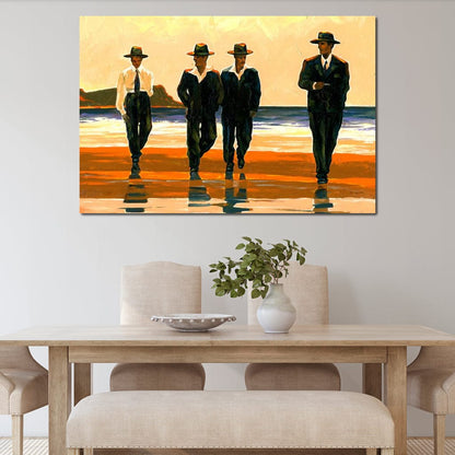 Men's On The Beach Canvas Wall Art