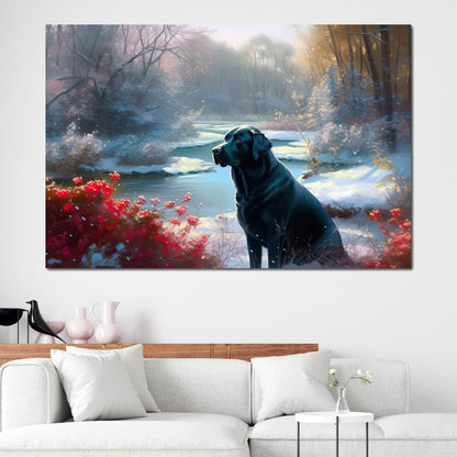 Winter Labrador Canvas Wall Art