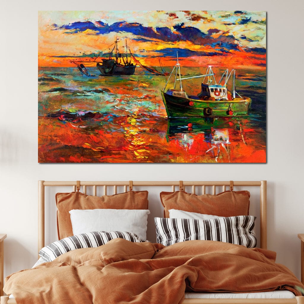 Fishing Boats Canvas Wall Art