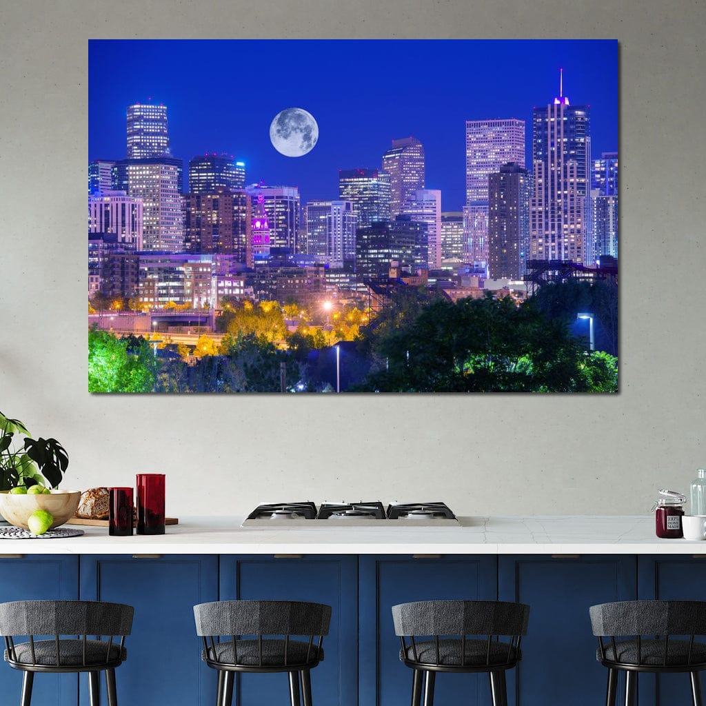 Denver Skyline Canvas Wall Art