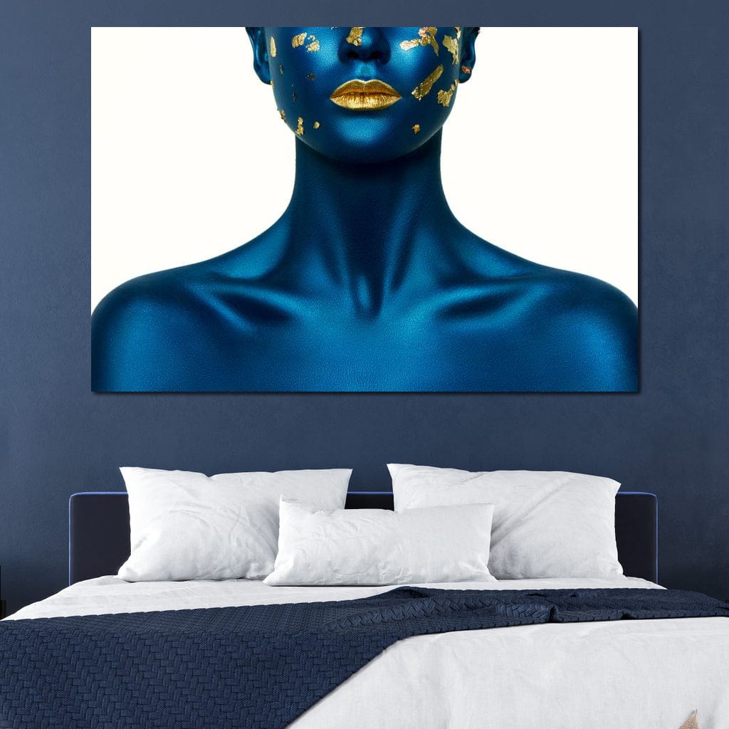 Blue Body Paint Canvas Wall Art