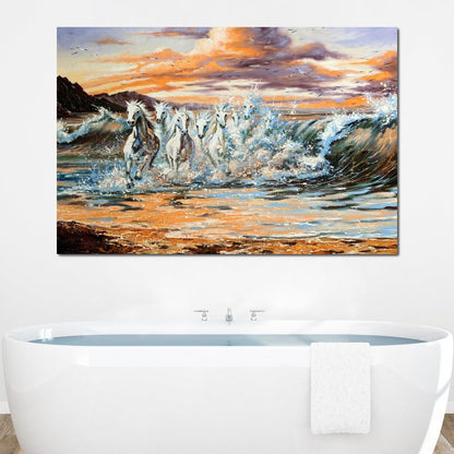 Horses Splash Canvas Wall Art