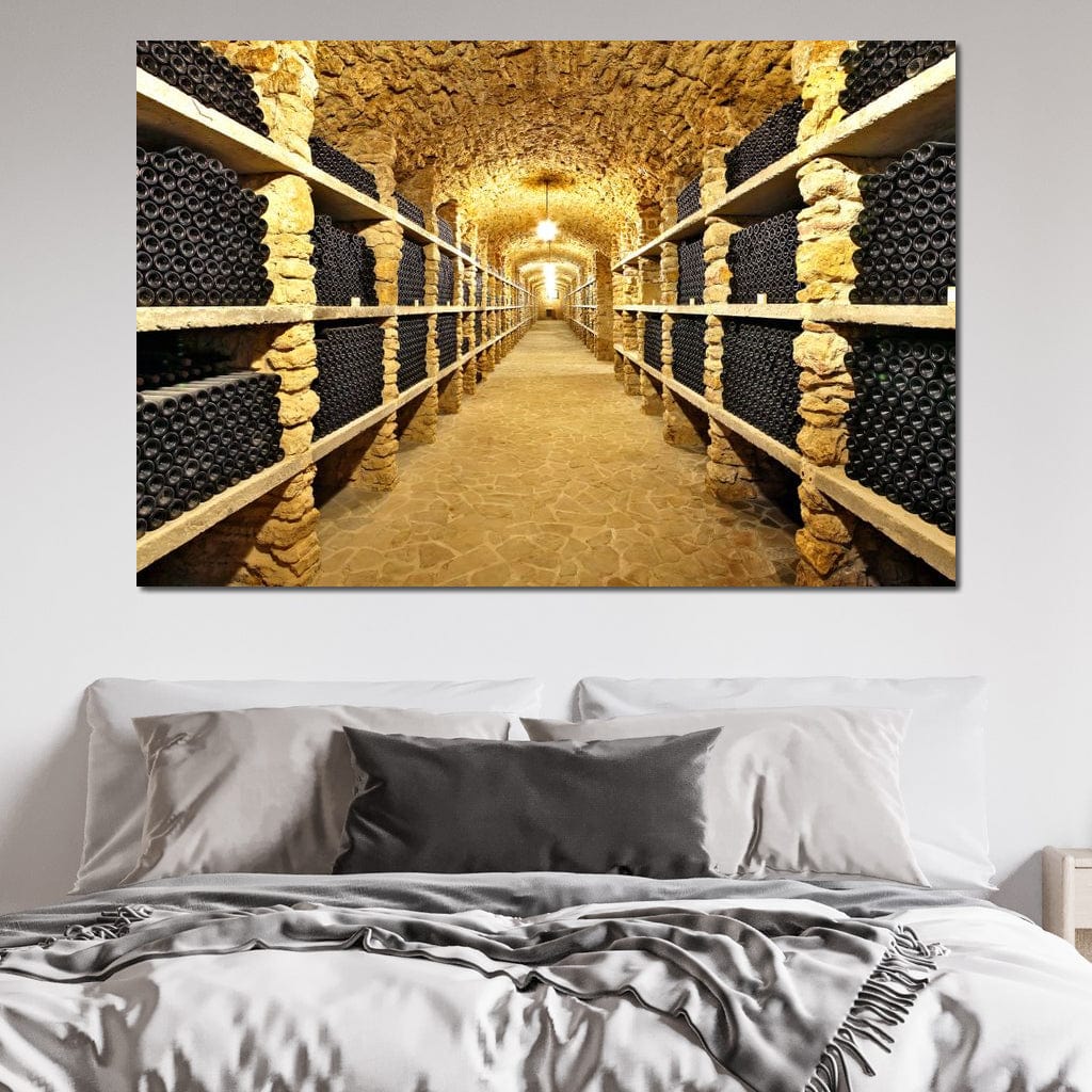 Wall of Wine Bottles Canvas Wall Art