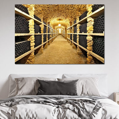 Wall of Wine Bottles Canvas Wall Art