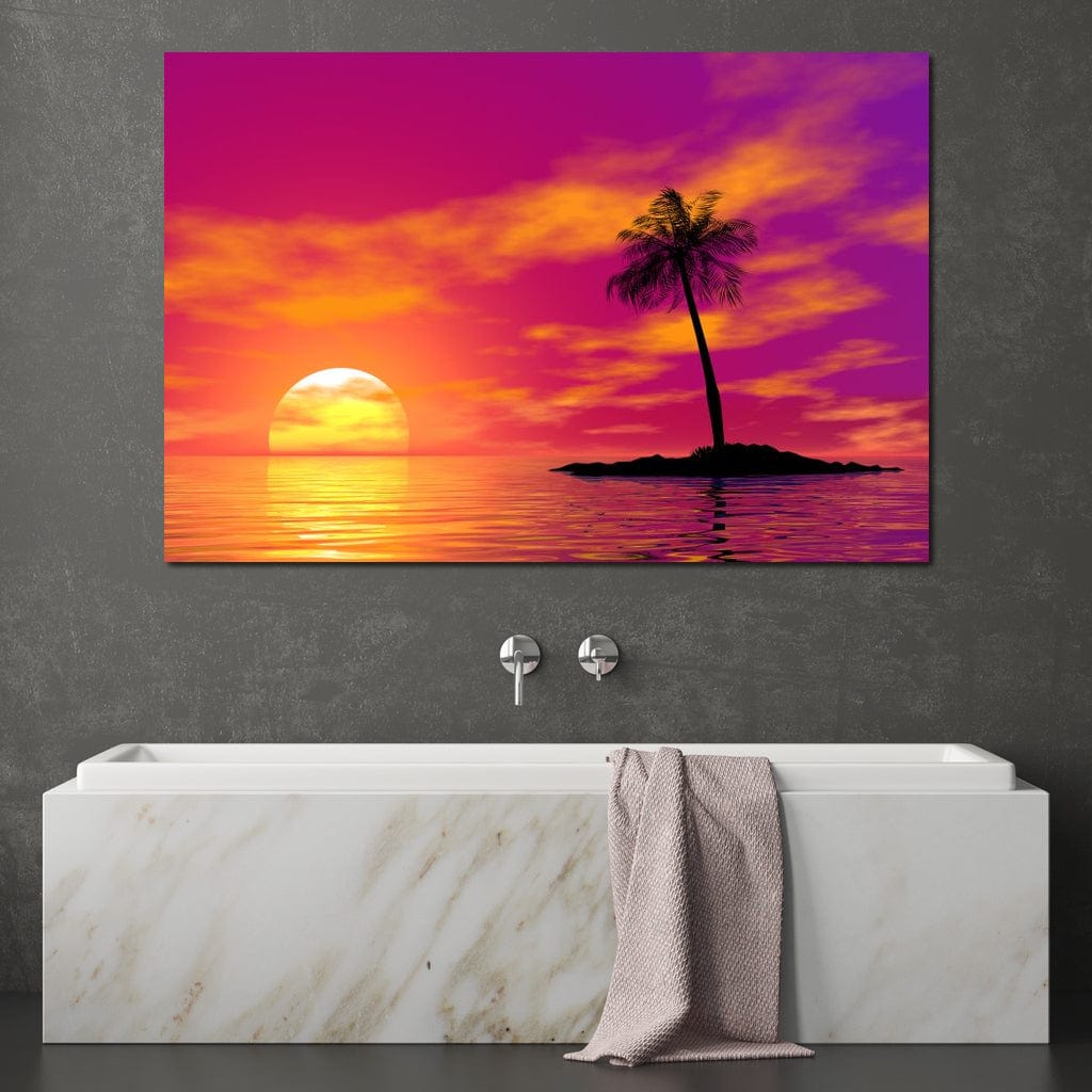 Sunset Island Canvas Wall Art