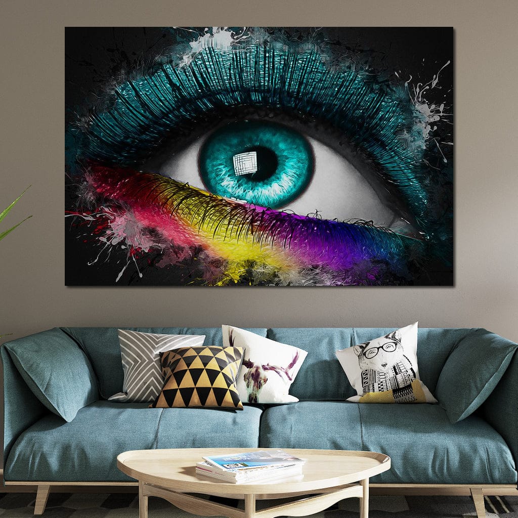 Colorful Eye Splash Art Canvas Wall Art