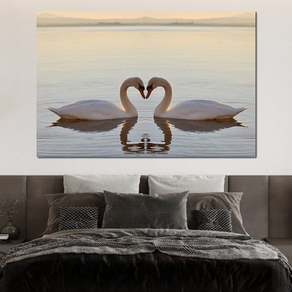 Swans On The Lake Canvas Wall Art