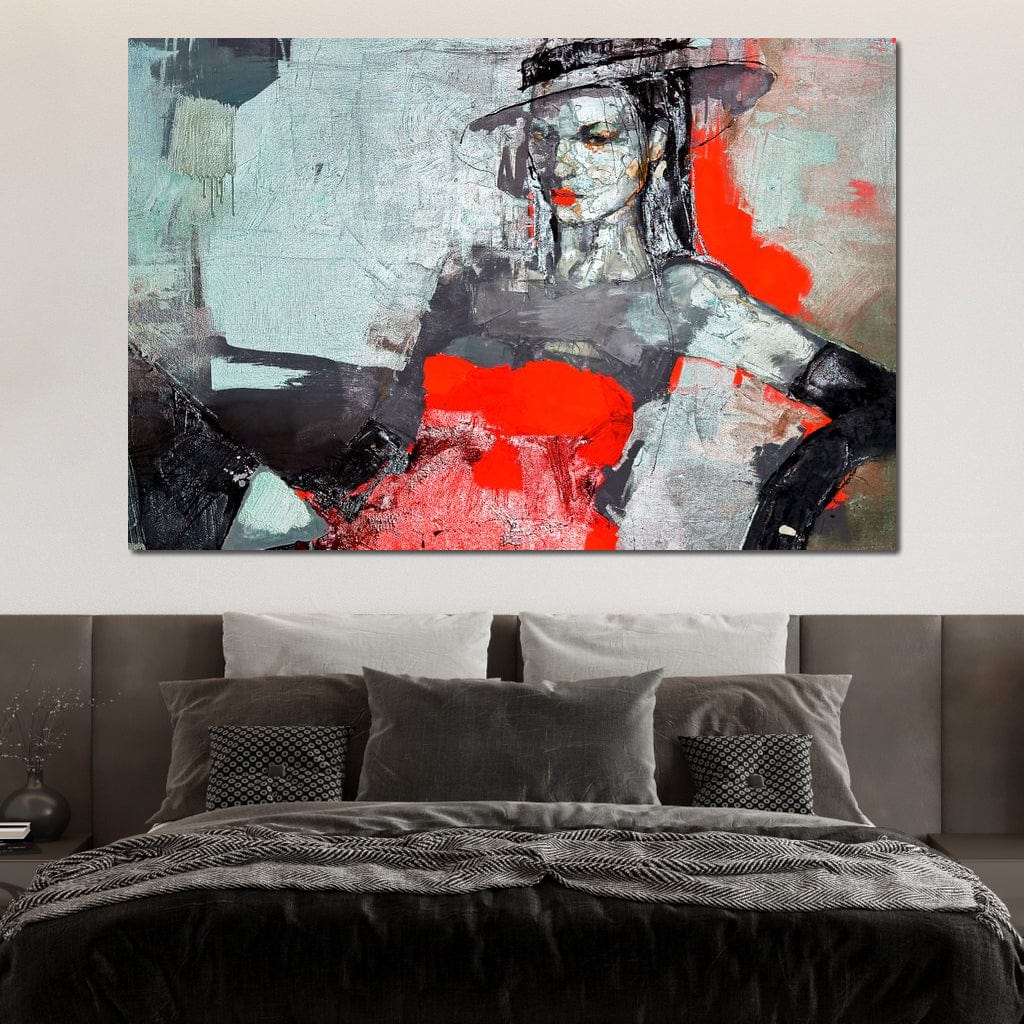 Lady in Red Canvas Wall Art