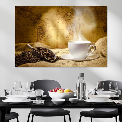 World of Coffee Canvas Wall Art
