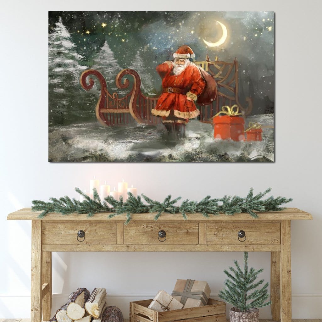 Christmas Night Canvas Wall Art