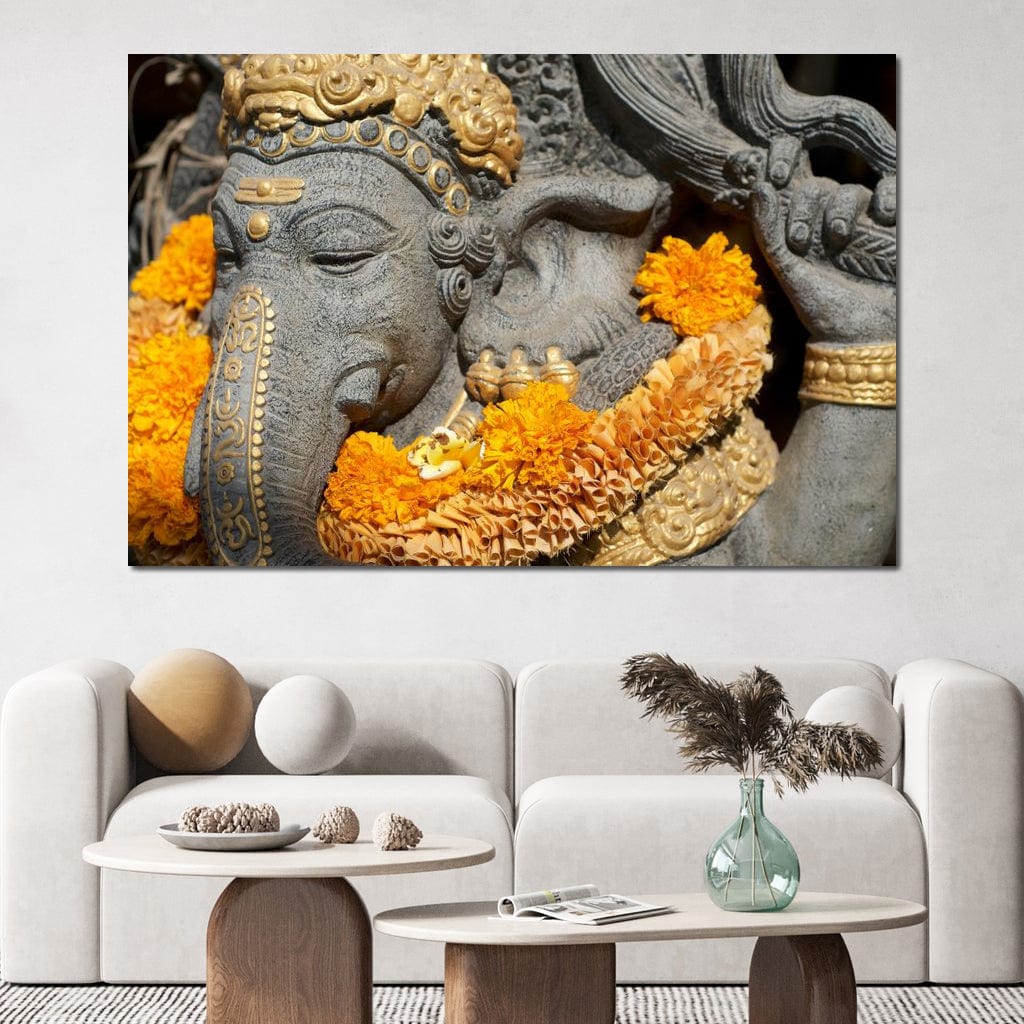 Ganesh Statue In Bali Canvas Wall Art