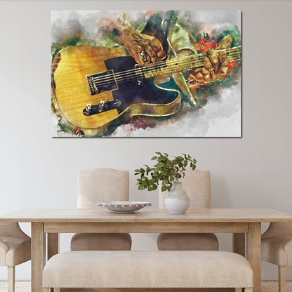 Keith Richards' Electric Guitar Canvas Wall Art
