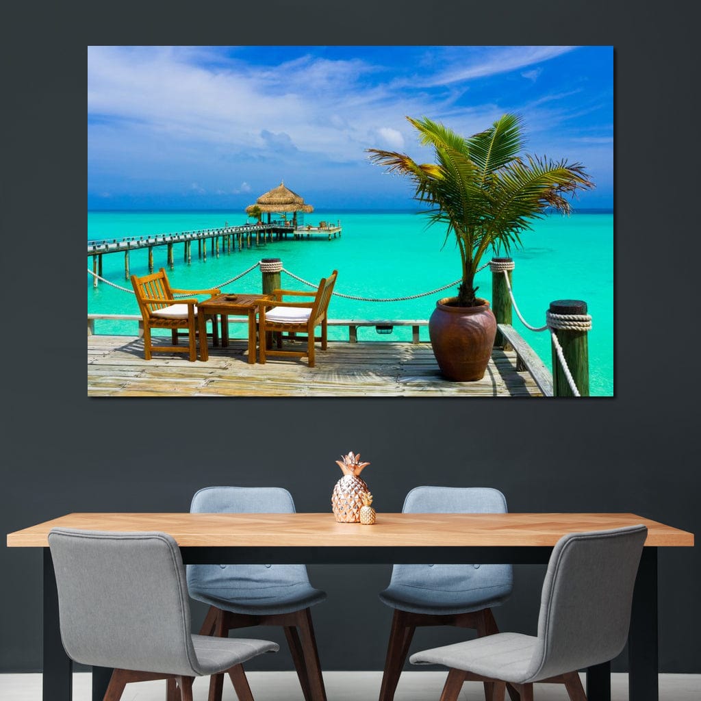Coffee on the Beach Canvas Wall Art