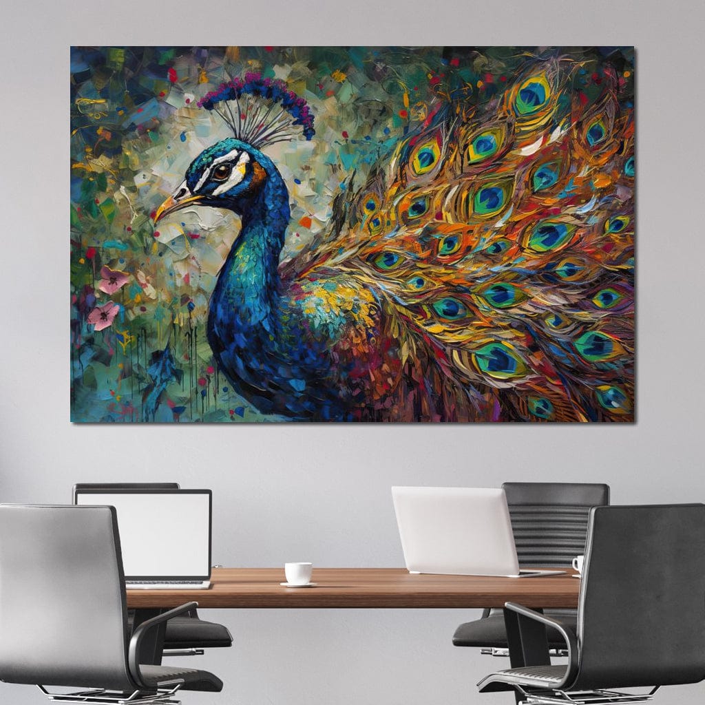 Celestial Peacock Canvas Wall Art
