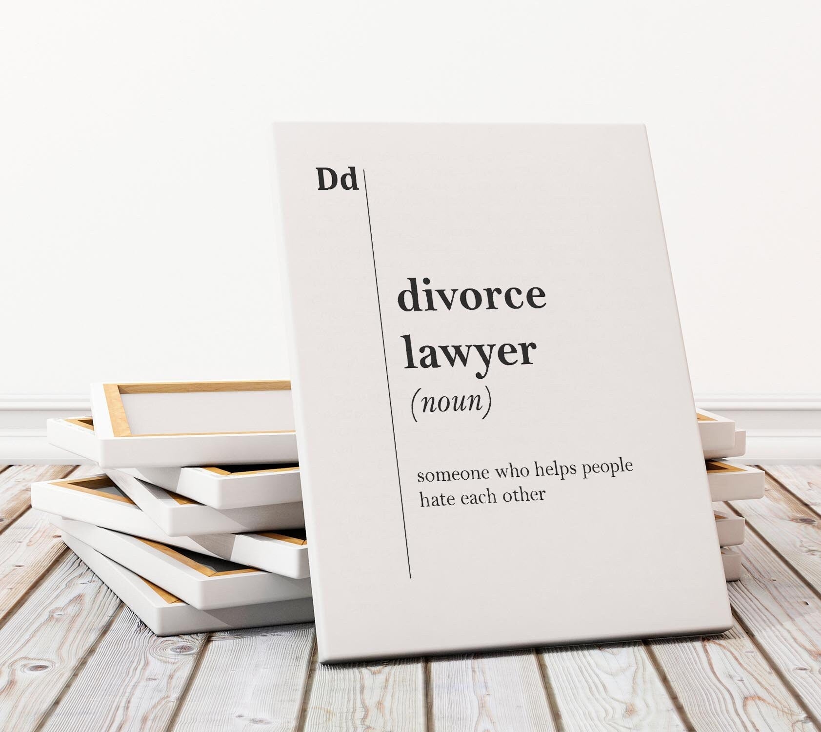 Divorce Lawyer Canvas Print – Framed Gallery Wrapped Cotton Canvas Art, Ready to Hang