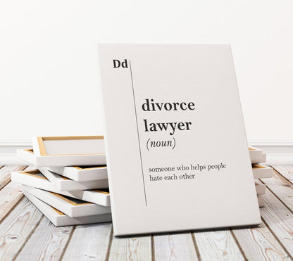 Divorce Lawyer Canvas Print – Framed Gallery Wrapped Cotton Canvas Art, Ready to Hang