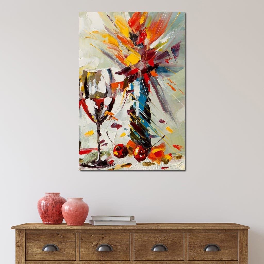 Wine & Flowers Canvas Wall Art