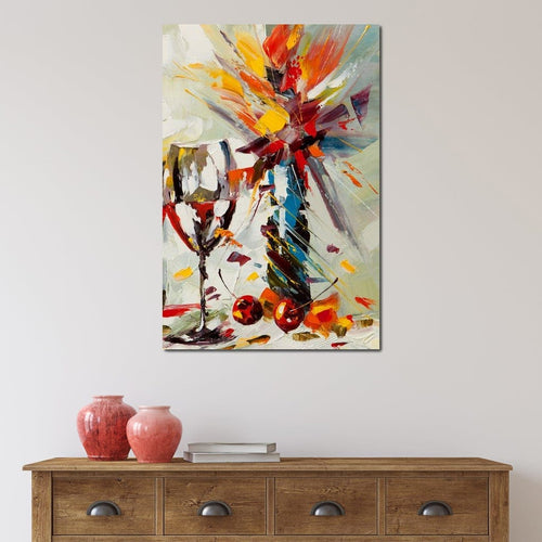 Wine & Flowers Canvas Wall Art