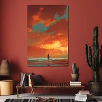 Admiring The Sunset Canvas Wall Art