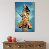 Athena Statue in Athens Canvas Wall Art