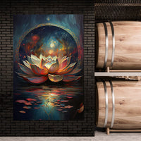 Midnight Lotus Flower Canvas Wall Art