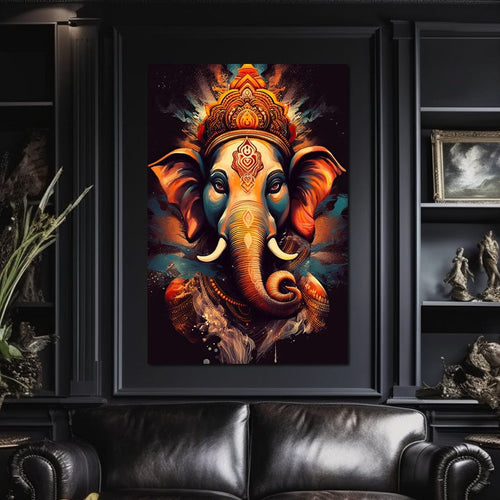 Ganesha's Blessing Canvas Wall Art