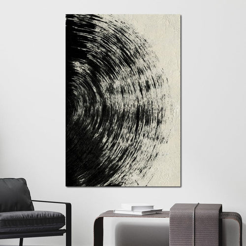 Abstract Black Circle Canvas Wall Art