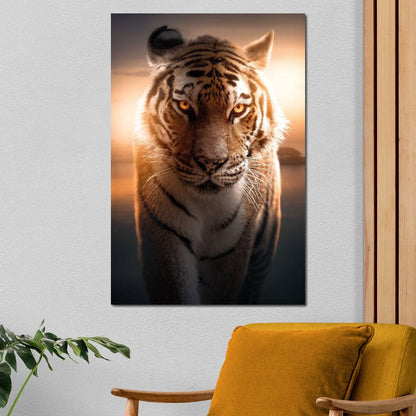 Tiger Orange Eyes Canvas Wall Art