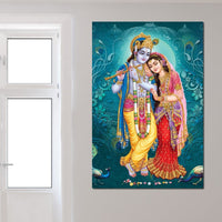 Radha & Krishna Couple Canvas Wall Art