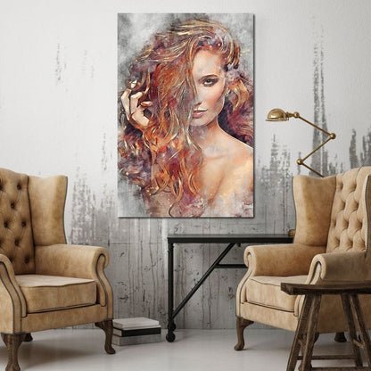 Girl Watercolor 2 - Mateo Canvas Wall Art