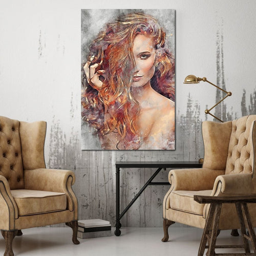 Girl Watercolor 2 - Mateo Canvas Wall Art