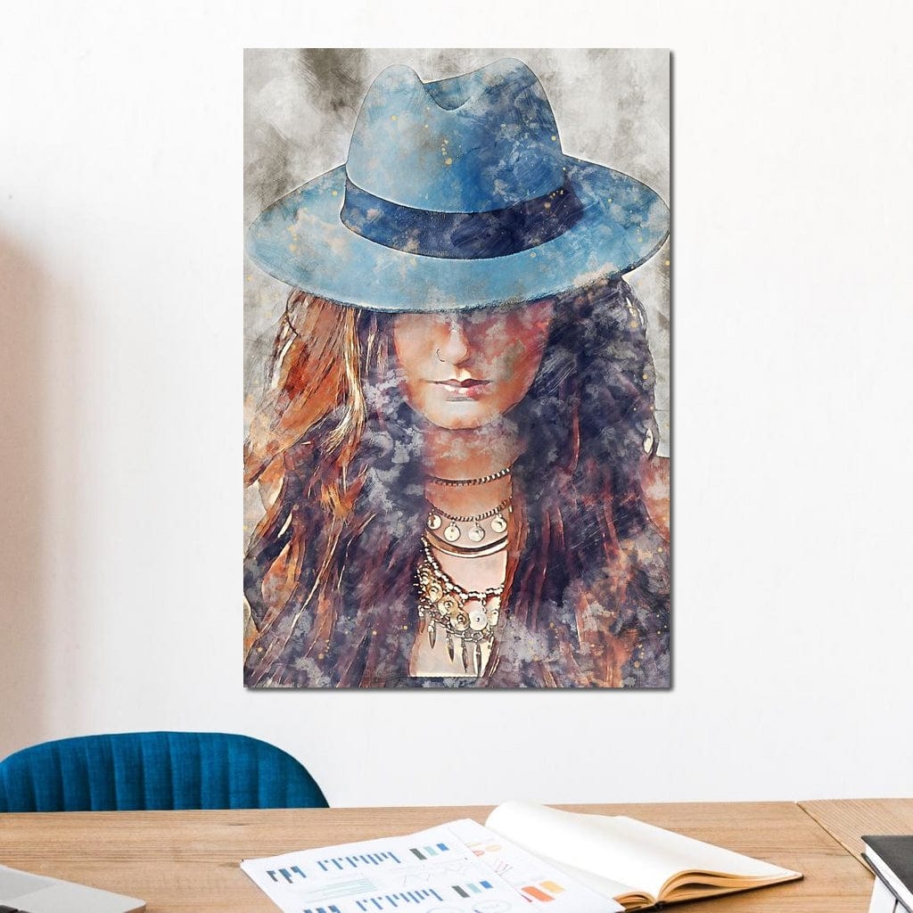 Girl in a Hat - Mateo Canvas Wall Art