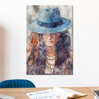 Girl in a Hat - Mateo Canvas Wall Art