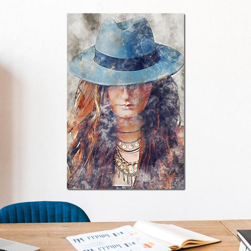 Girl in a Hat - Mateo Canvas Wall Art